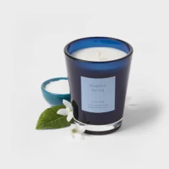 Colored Vase Glass With Dustcover Marine Moss Candle Blue - Threshold™ -Threshold Home Furniture Store GUEST d250f955 55af 4897 8190 ebff49fe7644