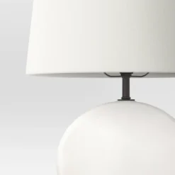Ceramic Geo Table Lamp With Tapered Shade Off-White (Includes LED Light Bulb) - Threshold™ -Threshold Home Furniture Store GUEST db01ca4d 39d4 4f80 8d51 0a3bcd12b89f