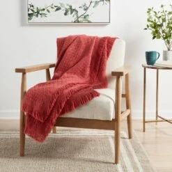 Solid Woven Throw Blanket Pink - Thresholdâ˘