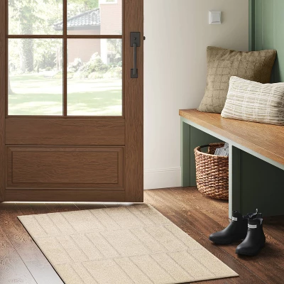 2'6"x3'8" Washable Uneven Blocks Accent Rug - Threshold™ 2'6"x3'8" Washable Uneven Blocks Accent Rug - Threshold™ -Threshold Home Furniture Store GUEST e97082b0 93a1 400c 9dcb 268afc7e512f