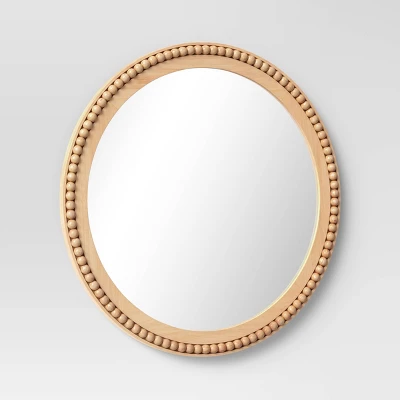 28" Dia Round Wooden Beaded Wall Mirror Natural - Threshold™ 28" Dia Round Wooden Beaded Wall Mirror Natural - Threshold™ -Threshold Home Furniture Store GUEST eac45308 8d1c 45c0 b916 a537ae66386b