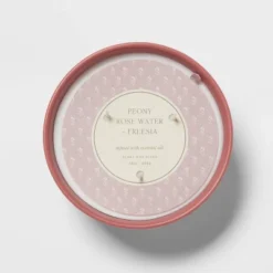 13oz Footed Textured Ceramic Dish With Dustcover Peony Rose Water & Freesia Pink - Threshold™ -Threshold Home Furniture Store GUEST eb87a0a5 6a53 40c2 940e 8e0616399c3d