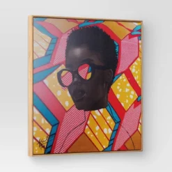 30" X 30" Pattern Portrait By Adekunle Adeleke Framed Wall Canvas - Threshold™ -Threshold Home Furniture Store GUEST eca98c0e 5bf8 4b13 b0e9 0b9dd1b7caa0