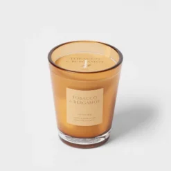 Colored Vase Glass With Dustcover Tobacco And Bergamot Candle Yellow - Threshold™ -Threshold Home Furniture Store GUEST f2d322ed 7929 4fe4 80ce 3b86e1456d1f