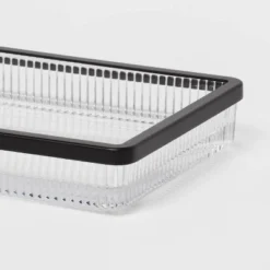 Ribbed Glass Tray Black - Threshold™ -Threshold Home Furniture Store GUEST f3cddf40 8676 480a 8485 9ab9931c3b82