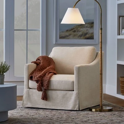 Rattan Wrap Arc Floor Lamp Brass (Includes LED Light Bulb) - Threshold™ designed with Studio McGee Rattan Wrap Arc Floor Lamp Brass (Includes LED Light Bulb) - Threshold™ Designed With Studio McGee -Threshold Home Furniture Store GUEST f4ed067b 7482 4d63 b728 f9f017a4815b