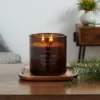 23oz XL 3-Wick Fennel + Pine Wooden Amber Glass With Wood Lid And Stamped Logo Amber Candle - Threshold™ -Threshold Home Furniture Store GUEST f97e7f56 2b88 45f1 b9bf 917ecf7e2463