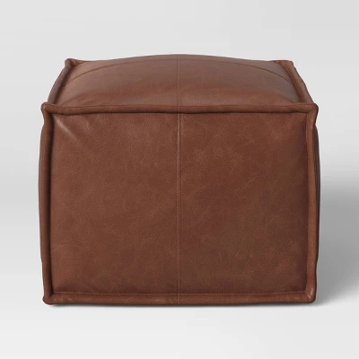 Earl Faux Leather French Seam Ottoman - Threshold™ Earl Faux Leather French Seam Ottoman - Threshold™ -Threshold Home Furniture Store GUEST fd85c80c 28fa 450f 891c de0a371ca7e6