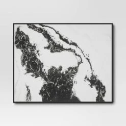 30" X 24" 2pk Marble Framed Printed Canvases Black/Tan - Threshold™